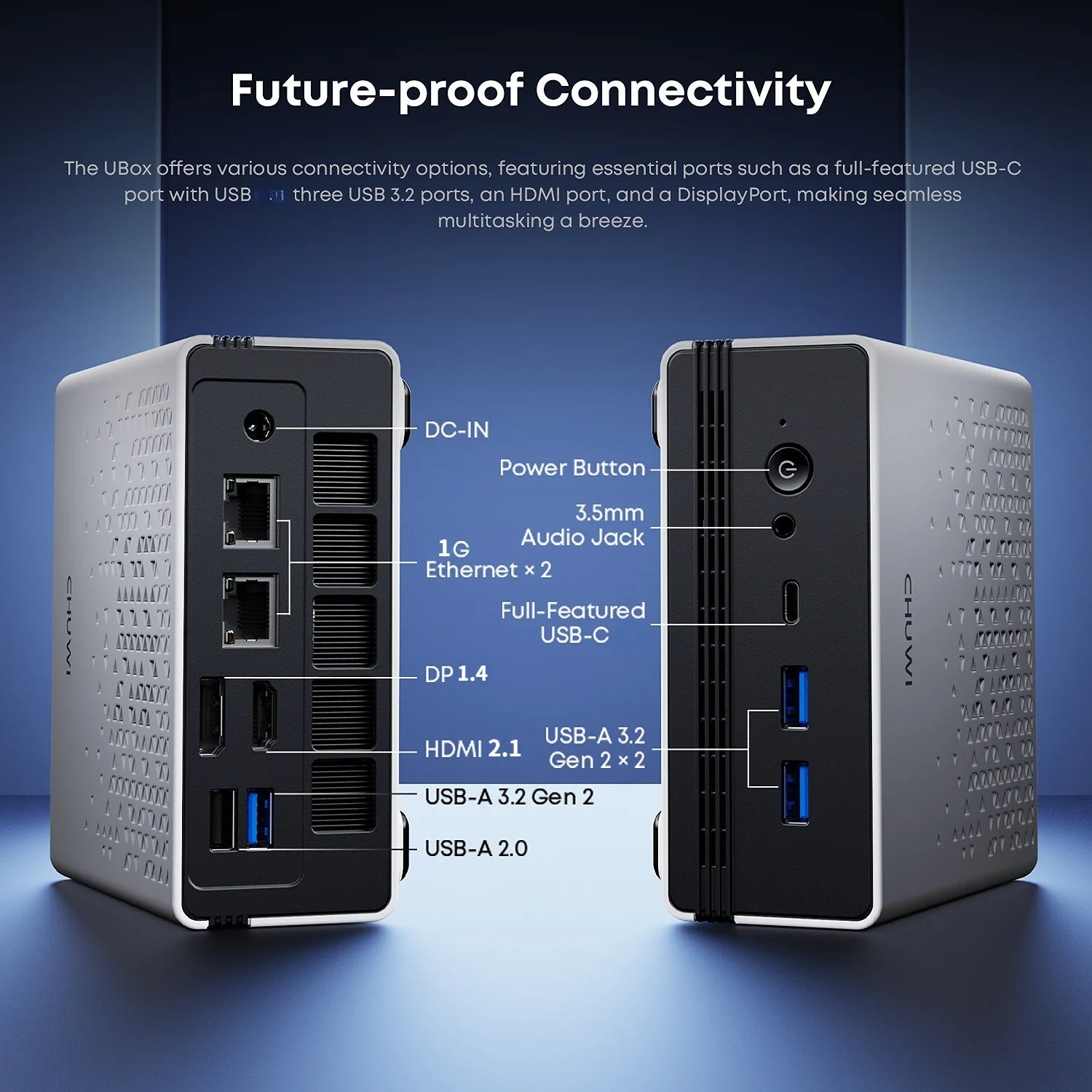 CHUWI Ubox Mini PC Ryzen 6600H Processor  CPU 16GB RAM 512GB SSD Windows 11 Desktop Computer PC 4K Decording WIFI 6 PC